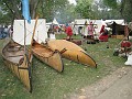 Genuine birch bark aluminum canoes.